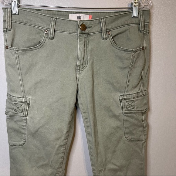 Cabi Womens Low Rise Skinny Cargo Jeans Light Green Sz 6 Casual Outdoor Fall - Picture 2 of 9